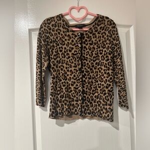 White House Black Market Leopard Cardigan